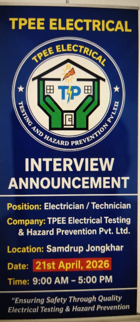 Interview Announcement – Samdrup Jongkhar, 21st April 2026 - part 1