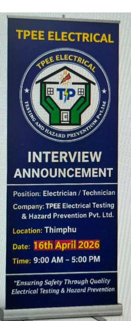 Interview Announcement – Thimphu, 16th April 2026 - part 1